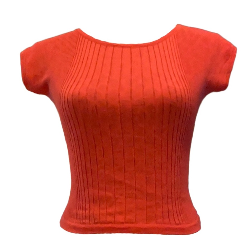 Vintage BCBG Max Azria Coral Pink Crop Top XS